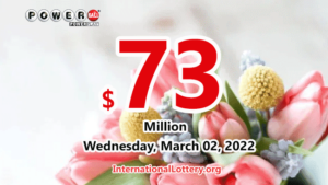 一位赢家获得了第二名奖；强力球奖金增至7300万美元。