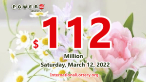 一名 Powerball 玩家赢得了第二名奖，头奖累积至 1.12 亿美元。
